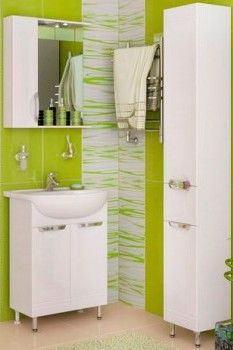 Sun-Aqua Зеркало -шкаф для ванной комнаты «ДЖИКА 50» левое/правое с подсветкой в комплекте с другой мебелью